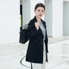 【双排扣短款风衣】24年秋冬新品女士西装款通勤黑色系带收腰上衣外套 商品缩略图2