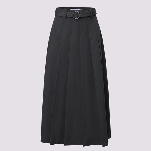 时尚复古百搭收腰褶裙半裙 商品图1