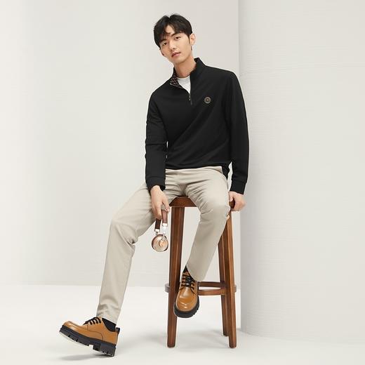 柒牌男装立领卫衣男2024秋季新款时尚休闲半开襟拉链套头长袖上衣	127W70290 商品图3