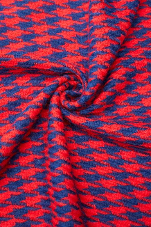 AVA 千鸟格撞色流苏围巾 5636 商品图3