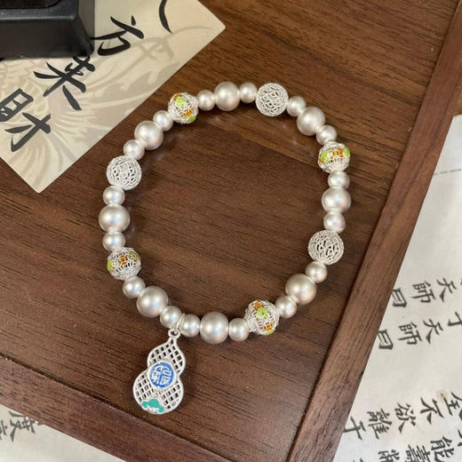 足银纯银手链<珐琅中式镂空>古法手串高颜值 商品图2