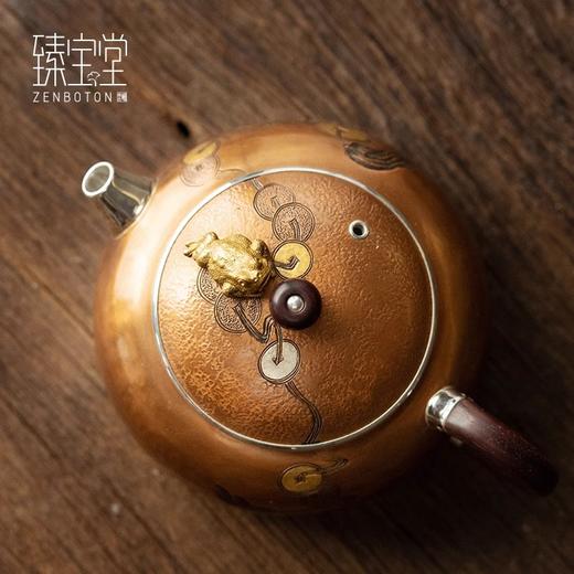 臻宝堂银壶 铜包银金蟾茶壶纯手工999足银泡茶壶中式茶具高端小壶流金岁月-金蟾120ml 商品图3