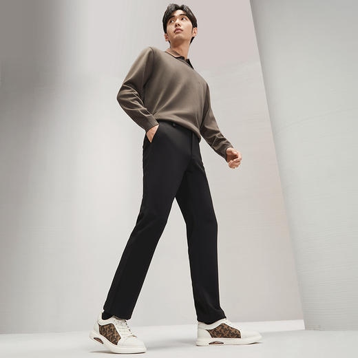 【针织磨毛】柒牌男装休闲裤男秋冬2024新品商务百搭修身直筒长裤	127H72660 商品图3