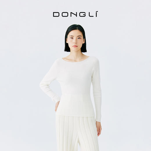 东黎 • 秀场同款 小山羊绒 女士秋冬针织一字领休闲时尚羊绒打底 4960 商品图3