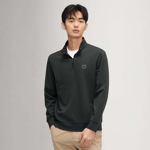 柒牌男装立领卫衣男2024秋季新款时尚休闲半开襟拉链套头长袖上衣	127W70290 商品图1