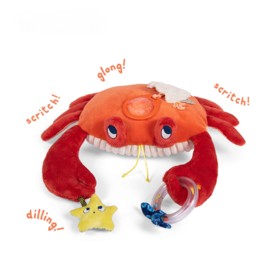 Moulin Roty 抓星星的小螃蟹 多功能/启蒙玩偶 适合0岁以上 附挂件小玩偶 内置手摇铃 保利的冒险之旅系列 法国品牌-676077