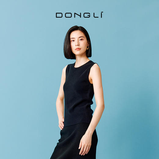 东黎 • 小山羊绒女士秋冬圆领无袖百搭背心 4795 商品图3