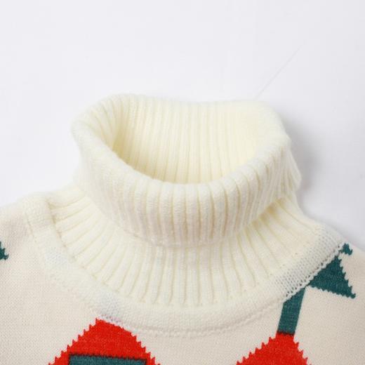 【高领设计，不怕冬天寒冷】巴拉女童加厚套头毛衣 冬装新款 儿童洋气保暖高领 圣诞针织上衣-QQ 商品图5