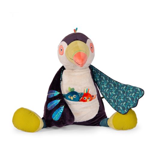 Moulin Roty 小橘鸟精灵 多功能/启蒙玩偶 内置响纸摇铃 菱形格放大镜 适合0岁以上 丛林系列-668071 商品图9