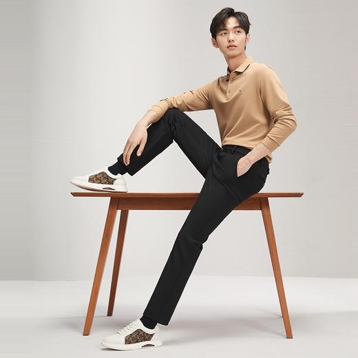 柒牌男装休闲裤男2024秋冬新款时尚几何印花舒适修身男士直筒长裤	127H72690 商品图3