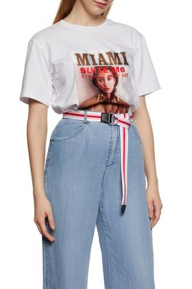 SUMMER & SAGE 拼色条纹休闲帆布腰带 6644