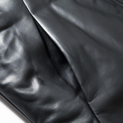 【真皮DSZ】大依优型大码立领羽绒真皮绵羊皮长款夹克外套休闲简约大号皮夹克真皮皮草加肥加大 商品图4