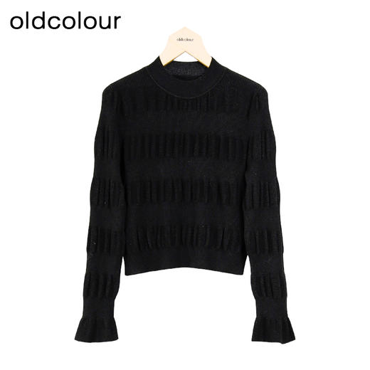 oldcolour冬季新款黑色简约气质时尚通勤百搭针织衫女P430502A1 商品图0