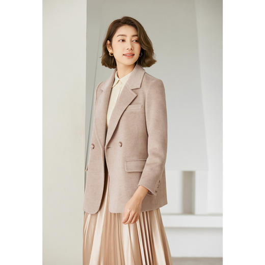 乔万尼新款100%绵羊毛大衣保暖外套短大衣EM4B599 商品图3