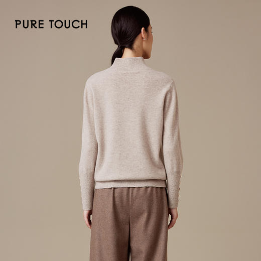 pure touch绵羊毛+山羊绒半高领设计感针织衫1302244423 商品图2