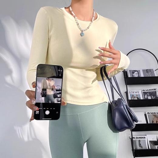 跃牌【小甜心】系列 瑜伽服长袖女带胸垫普拉提训练健身运动上衣9064 商品图4