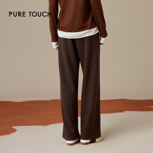 pure touch女士棕色复合型肌理直筒裤1368244425 商品图3