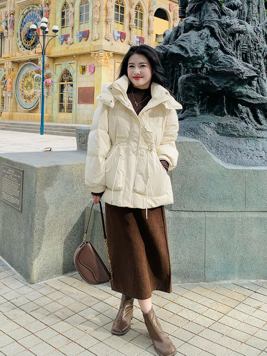 【百图lulu定制】【暖冬羽绒服】90白鸭绒 加厚 防风连帽 H型X型 两穿 上身秒减龄 羽绒服 商品图6