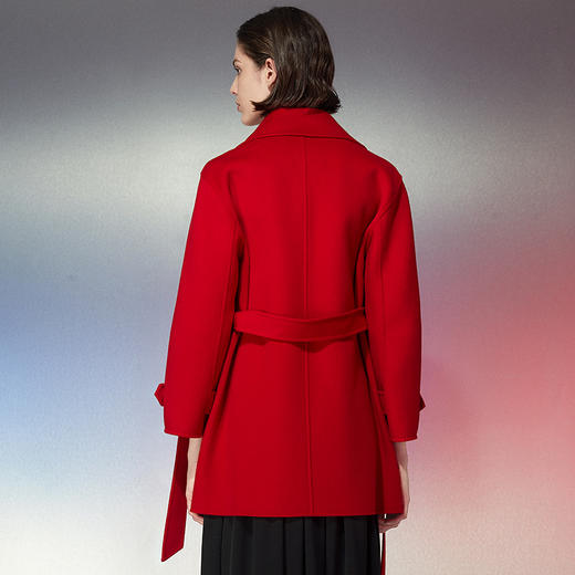 EITIE爱特爱春季新款时尚气质收腰毛呢大衣外套7714402 商品图5