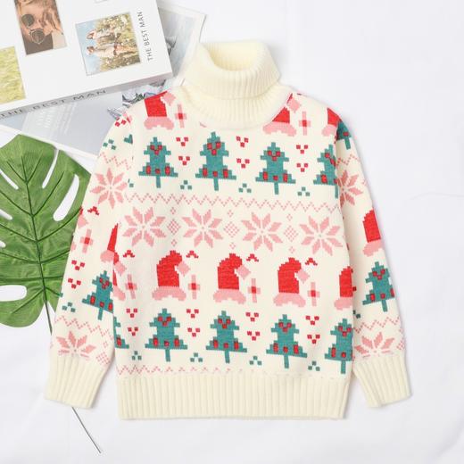 【高领设计，不怕冬天寒冷】巴拉女童加厚套头毛衣 冬装新款 儿童洋气保暖高领 圣诞针织上衣-QQ 商品图4