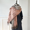 秋冬字母仿羊绒围巾女简约新款百搭加厚流苏披肩时尚保暖围脖 商品缩略图0