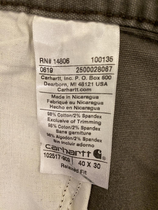 Carhartt 卡哈特 工装长裤（40”） （100 cm）_WLP(6) 商品图2