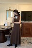 SIA SAYLOR 棕咖美拉德高领连衣裙 19237 商品缩略图3