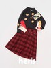 heris/H44109/节日红色格纹 贝壳扣装饰 毛呢百褶半裙 商品缩略图1