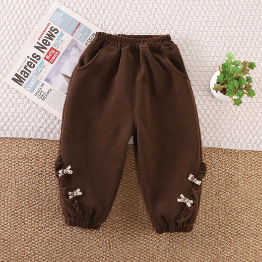 【柔软舒适，宝宝舒心穿，妈妈放心选】女童秋冬季加绒裤子 新款休闲宝宝冬天一体绒休闲裤 中小童保暖卫裤-QQ 商品图6