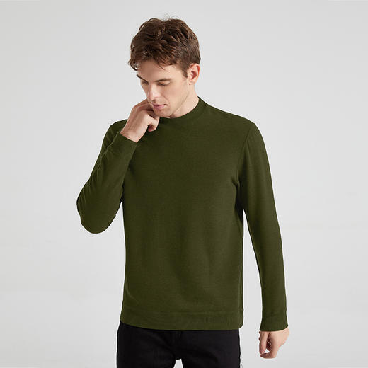 【冬装新品】2024云雾不起球羊毛男小立领长袖针织衫24新款黑色毛衣打底简约毛衣！ 商品图2