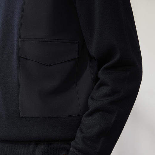 【加绒拼接】柒牌男士针织衫秋冬新品时尚休闲中青年厚款圆领毛衫	127Y70760 商品图2