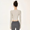 跃牌【小甜心】系列 固定式胸垫瑜伽服长袖罗纹运动上衣女9067 商品缩略图2