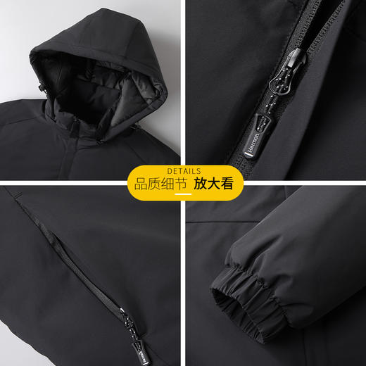 【可拆卸帽】【新款DK】大依优型大码男装棉服连帽户外棉衣夹克加肥加大休闲夹克胖子外套上衣 商品图1