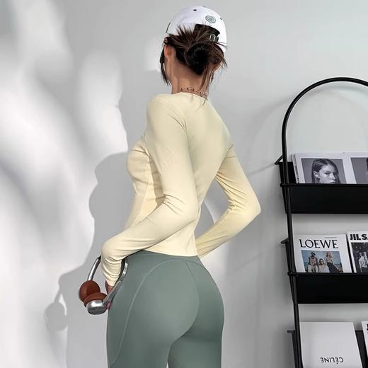 跃牌【小甜心】系列 瑜伽服长袖女带胸垫普拉提训练健身运动上衣9064 商品图3