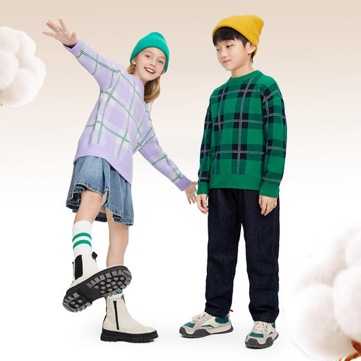男童女童圆领针织衫冬季新款安奈儿童装EM444630 商品图1
