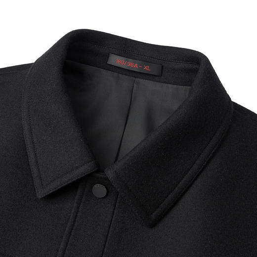 【绵羊毛】柒牌翻领夹克男2024秋冬新款保暖舒适撞色条纹男士外套	127D70040 商品图2