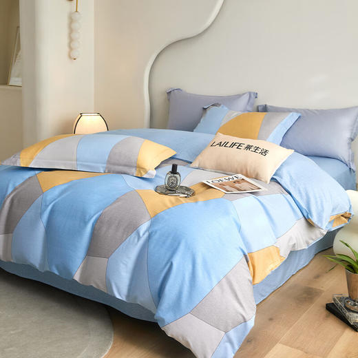 莱生活  全棉四件套-格伦蓝韵  200*230cm 商品图1