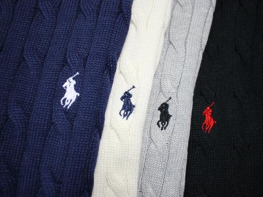 RalphLauren拉夫劳伦RL经典战马logo刺绣绞花纹麻花纽绳圆领长袖套头针织毛衣男女同款（BG） 商品图3