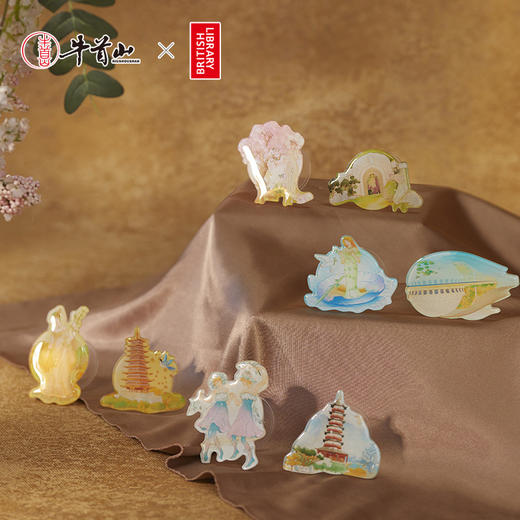 牛首山气囊手机支架大英图书馆联名系列小巧可伸缩懒人背贴支架 商品图2