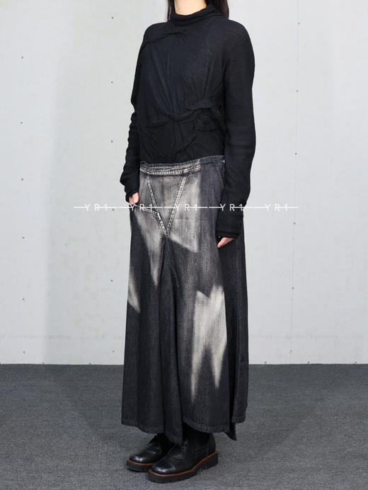 Y's｜牛仔三角褶喇叭裙 商品图3