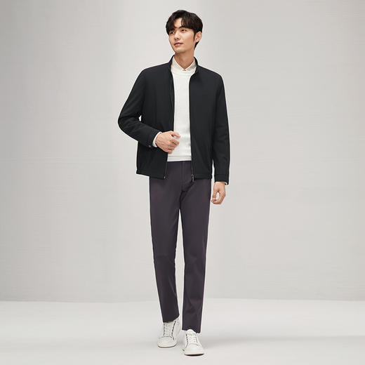 柒牌男装立领夹克2024秋冬新款商务百搭干部装男士休闲茄克衫外套	127K70760 商品图3