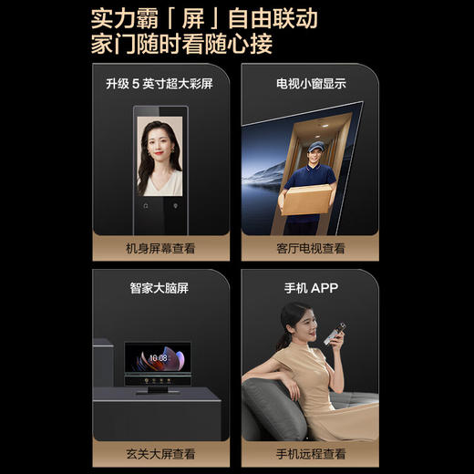 卡萨帝（Casarte）掌静脉人脸识别双电带可视猫眼电子锁智能门锁CFA-X50-CA 商品图4