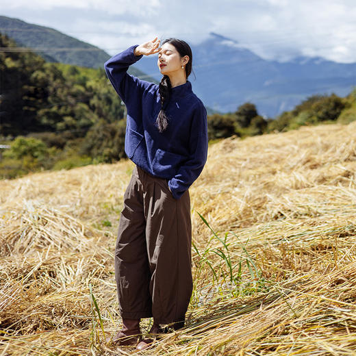 绽放799朵/气球棉裤2024新款冬季夹棉保暖宽松廓形显瘦文艺休闲裤 商品图2