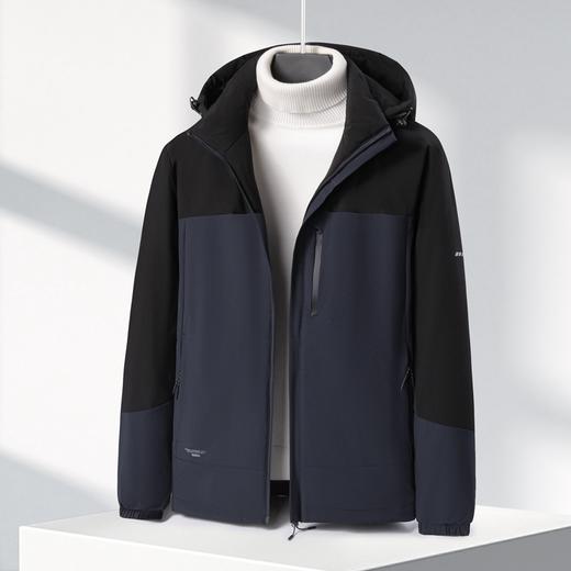 【可拆卸帽】【新款DK】大依优型大码男装棉服连帽户外棉衣夹克加肥加大休闲夹克胖子外套上衣 商品图6