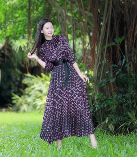 HJ3S99时尚气质连衣裙~水红 商品图0