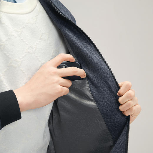 柒牌立领夹克男2024秋冬新款时尚潮流中青年厚款男士休闲毛呢外套	127D70370 商品图2