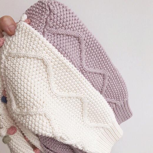 【圆领设计时尚百搭，纯色紫色潮范十足】巴拉秋冬单排扣秋季长袖 纯色女开衫 韩版潮范 圆领紫色毛衣秋冬新款-QQ 商品图3