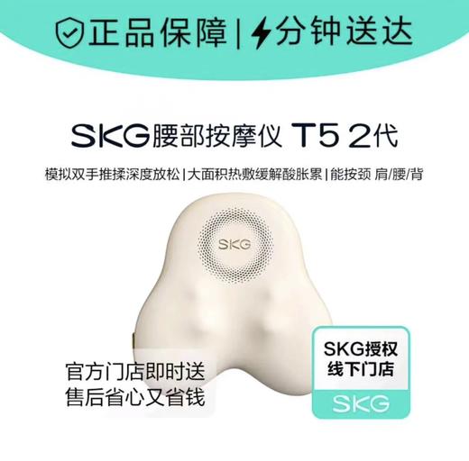 SKG腰部按摩仪T5二代颈肩全身按摩仪暖宫热敷腰靠车载按摩靠垫T5-2礼物 商品图0