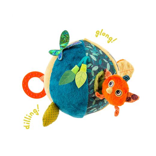 Moulin Roty 小橘鸟精灵 多功能/启蒙玩偶 内置响纸摇铃 菱形格放大镜 适合0岁以上 丛林系列-668071 商品图0