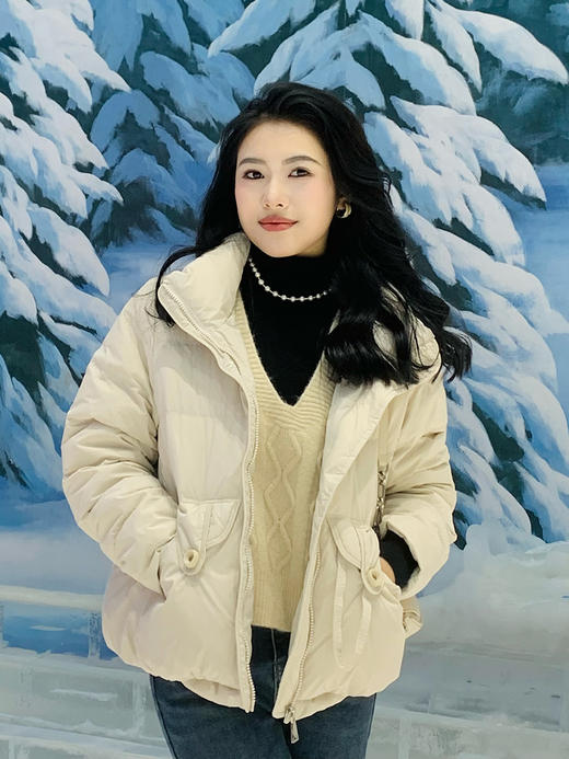 【百图lulu定制】【暖宝宝羽绒服】90白鸭绒 防泼水 加厚保暖羽绒服 不露腰 短款羽绒服 商品图4